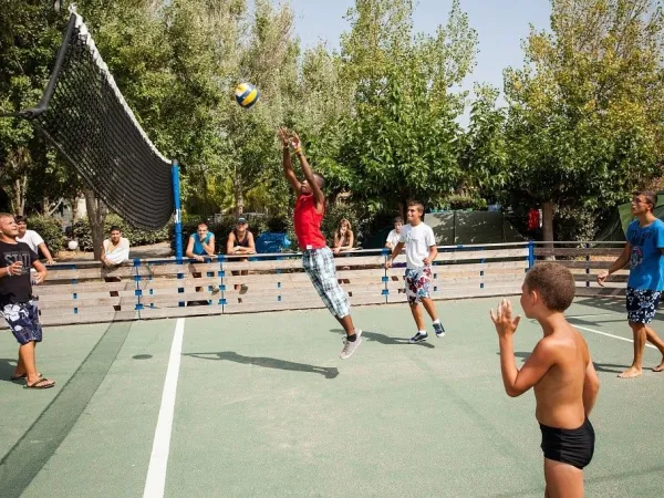 Volleyball auf dem Multisportplatz des Campingplatzes Roan Les Sablines.