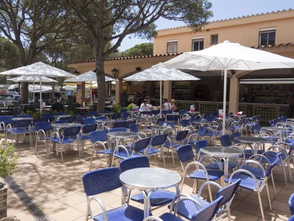 Terrasse auf dem Roan-Campingplatz Bella Terra.