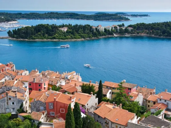 Blick auf Rovinj in der Nähe von Roan camping Vestar.