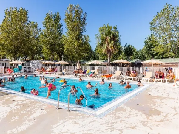 Lebendiges Schwimmbad auf dem Campingplatz Roan Le Napoléon.