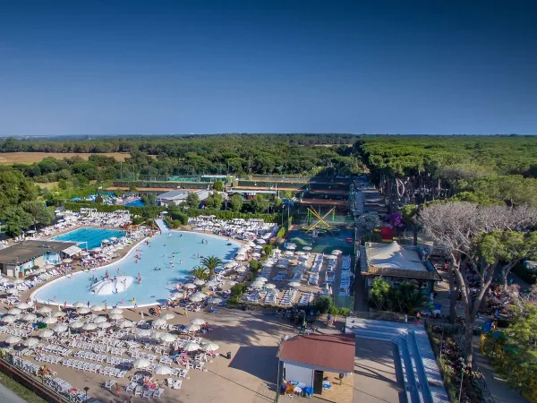 Überblick über den Wasserspaßbereich auf dem Roan Camping Fabulous.