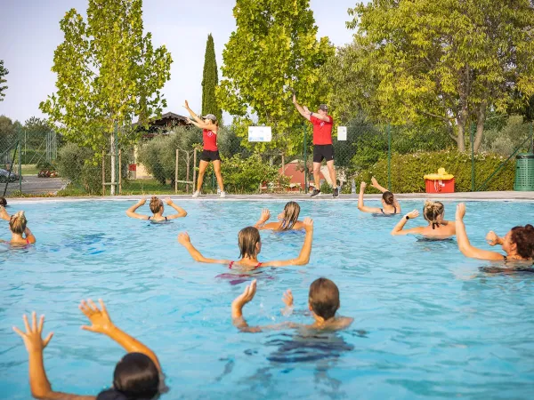 Pool-Animation auf dem Campingplatz Roan Piantelle.