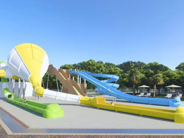 Neue Wasserrutschen auf dem Campingplatz Vilanova Park in Roan (ab Anfang Juli 2025).