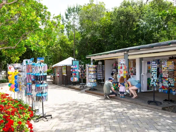 Souvenirläden auf dem Campingplatz Roan und im Dorf Montescudaio.