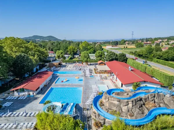 Übersicht der Schwimmbäder auf dem Campingplatz Roan de Galaure.