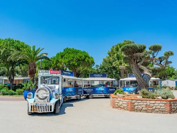 Kleiner Zug auf dem Roan-Campingplatz Le Soleil de la Méditerranée.