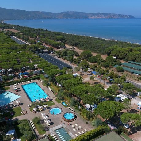 Campingplatz am Mittelmeer in Italien